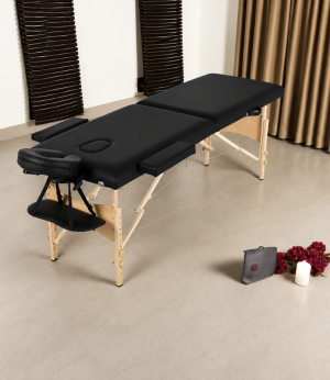 Camilla 2 Cuerpos Madera  Negra+ Bolso
