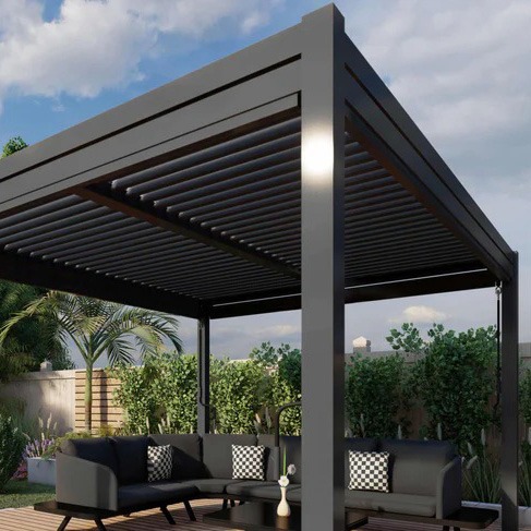 Pérgola Bioclimática Aluminio Techo de Acero 3x3MT – ipro