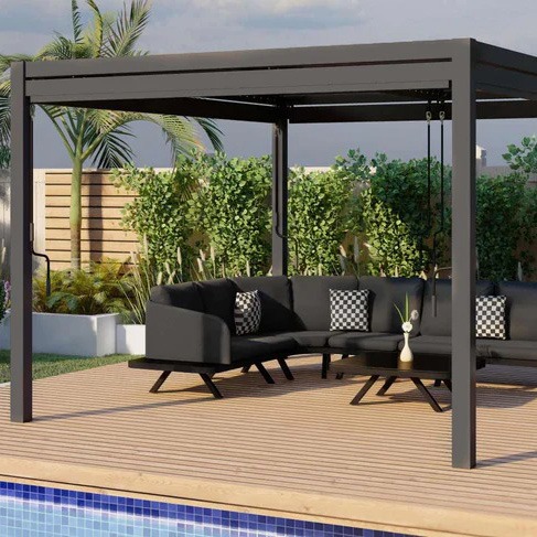 Pérgola Bioclimática Aluminio Techo de Acero 3x3MT – ipro