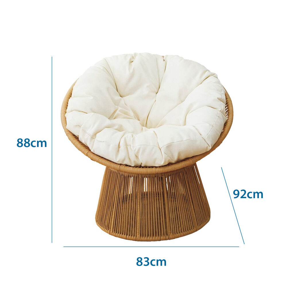 Sillón Giratorio de Ratán 92cm x 88cm
