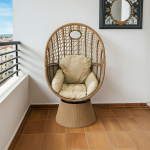 Poltrona Giratoria de Ratán 88cm x 151cm