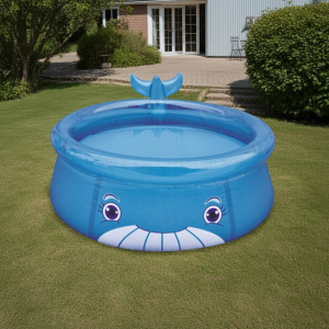 Piscina Niños Inflable 3D Ballena Lanzadora de Agua 175x62cm