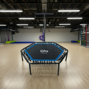 Trampolin 135cm Hexagonal Fitness  con Soporte Azul