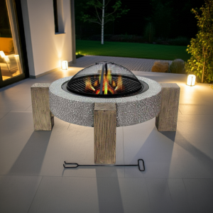 Fogon Parrilla a la piedra Madera 75x75x44cm