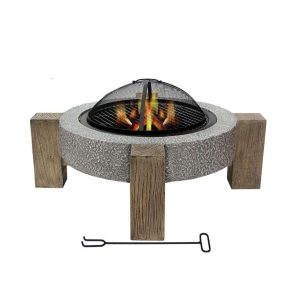 Fogon Parrilla a la piedra Madera 75x75x44cm