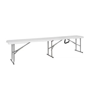 Banca Plegable Tipo Maleta Blanca 180x30x43cm