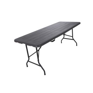 Mesa Plegable 180x74x74cm Gris Símil Madera