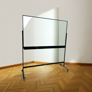 Pizarra  Transparente  Vidrio Móvil Doble Cara Negro de 90x120cm