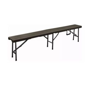 Banca Plegable Gris Símil Madera 180x30x43cm