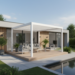 Pérgola 4x3MT Bioclimática Aluminio Blanco