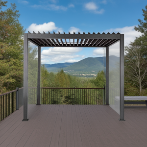Pack Pérgola 4x3MT Bioclimática  Aluminio + 2 Pantallas Laterales 4x2