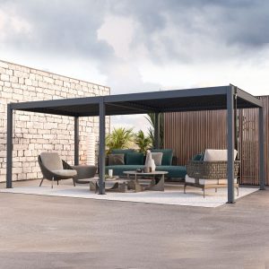 Pérgola 6x3MT Bioclimática Aluminio Gris