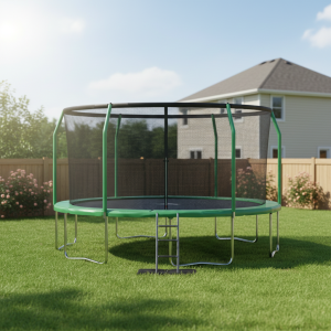 Cama Elastica 4,27 Premium Malla y Escalera verde