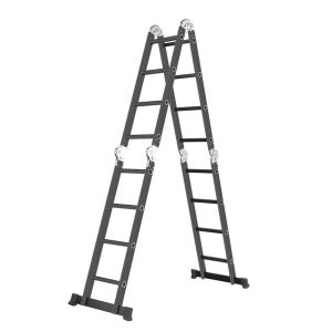 Escalera 4,6mt Profesional Heavy Duty  16 Peldaños Negra