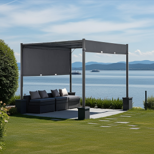 Pergola 4X3MT Aluminio con Pantallas Laterales