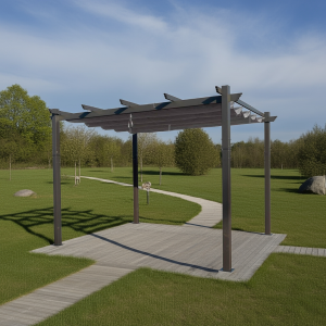 Pergola 4X3MT Aluminio con Toldo Corredizo