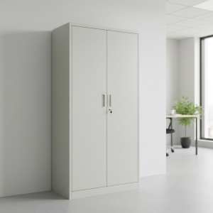 Estante Armario Metálico Oficina 2 Puertas Blanco