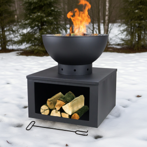 Fogon Parrilla  Metal con Guarda leña 54x54x60cm