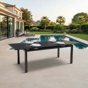 Mesa Auto Extendible Aluminio 180/240x90cm Gris