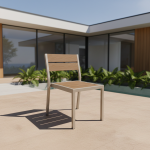 Silla Terraza Aluminio Polywood Café 1 unidad