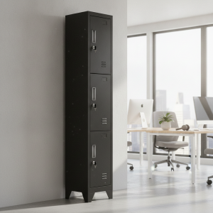Locker 1 Cuerpo 3 Casilleros 180x30x45cm Negro