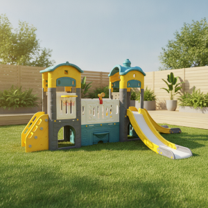 Casa Infantil con Doble Tobogan
